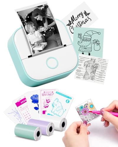 Memoking Sticker Printer - T02 Mini Printer Print Pods Portable Thermal Inkless Sticker Maker Machine Bluetooth Pocket Impresora Portátil Instant Print for Notes, Anatomical Diagrams, Journal,DIY,Gift