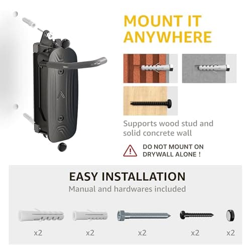 monTEK Swivel Bike Wall Mount – 4 Pack Garage Bike Hanger & Space-Saving Vertical Bike Rack for Garage & Apartment, Sturdy Bike Storage Hook Holds 66 lbs, Easy Installation & Scratch-Proof Design 5