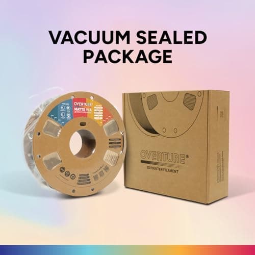 OVERTURE Matte PLA 3D Printer Filament 1.75mm, Matt Surface & Low Warping Filament 1kg Spool (2.2 lbs), Accuracy +/- 0.02 mm, Fit Most FDM Printers (Matte Light Brown) 8