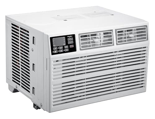 Whirlpool 10,000 BTU Window Air Conditioner with Dehumidifier, 115V, Window AC for Rooms up to 450 Sq. Ft., Living Room, Bedroom, or Kitchen, with Remote Control, Digital Display, and 24H-Timer, White