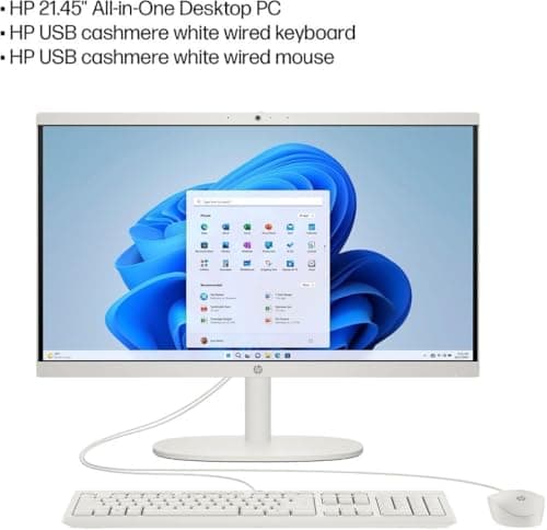 HP Business All-in-One Desktop Computer, 21.5" FHD Display, 16 GB RAM, 512 GB SSD, Intel Celeron J4025, Intel UHD Graphics 600, Webcam, Wi-Fi 6, HDMI, Wired Mouse & KB, Windows 11 Pro, w/Accessories 5