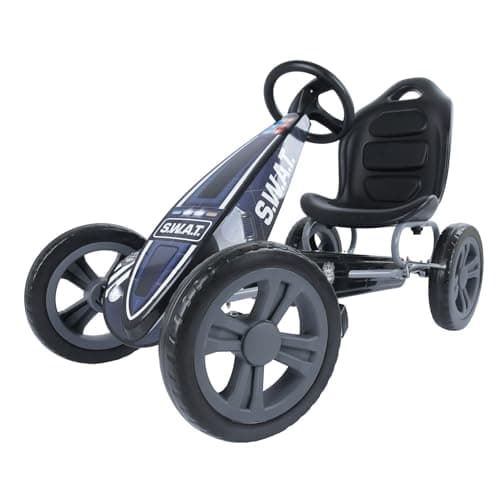 Hauck Cyclone Pedal Go Kart with Adjustable Bucket Seat for Kids Ages 4 to 8, S.W.A.T.