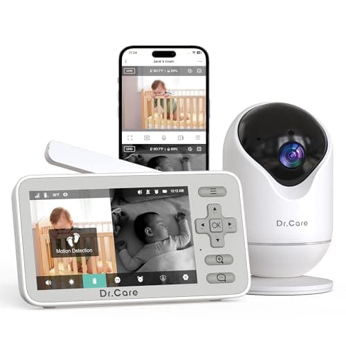 Dr.Care VistaView Lite Smart WiFi Baby Monitor - 4" 720P Split Screen & 1080P Camera App Control, Motion Alerts, HD Night Vision, Triple Security, 2-Way Talk, Video Recording, Multi-User
