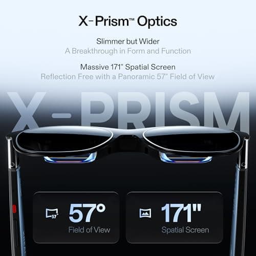 XREAL One Pro AR Glasses with X1 Chip, Native 3 DoF, X-Prism Optics, 57°FOV 171" 120Hz FHD Display, Sound by Bose, XR Glasses for iPhone 17/16, Steam Deck, ROG, Mac, PC, Android & iOS M (IPD 57-66mm) 2