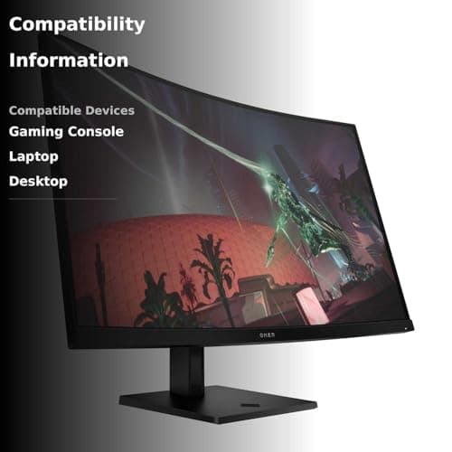 HP OMEN 32c QHD 165Hz Curved Gaming Monitor, QHD Display (2560 x 1440), VA Panel, 99% sRGB, 90% DCI-P3, 16:9, AMD FreeSync Premium Technology, 32c (2023) 2