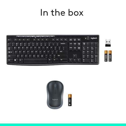 Logitech MK270 Wireless Keyboard and Mouse Combo for Windows, 2.4 GHz, 8 Multimedia Keys, PC, Laptop, Wireless Keyboard Compact Mouse Combo - Black 4