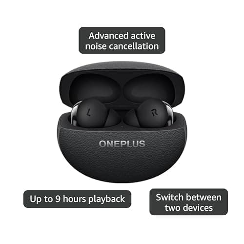 OnePlus Buds Pro 3, Wireless Bluetooth Earbuds, Noise Canceling Earbuds, Deep Bass, Immersive Sound, Up to 44 Hour Playtime with Charging case, Midnight Opus 5
