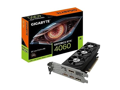 GIGABYTE GeForce RTX 4060 OC Low Profile 8G Graphics Card, 3X WINDFORCE Fans, 8GB 128-bit GDDR6, GV-N4060OC-8GL Video Card