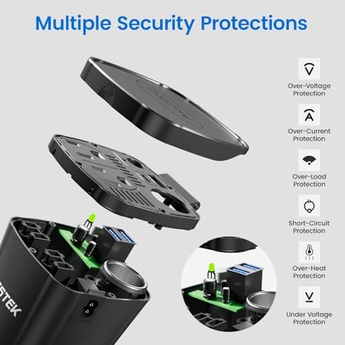 BESTEK 200W Power Inverter, 12V DC to 110V AC Car Plug Adapter Outlet Converter with [30W USB-C]/USB-Fast Charger(18W) / Dual AC Outlets/car Charger for Laptop 5