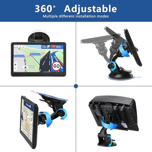 GPS Navigator for Car Truck RV, 7 Inch Touch Screen, Latest 2025 Maps for Car GPS, Support Voice Turn-by-Turn Guidance, Speed and Red Light Warning, Custom Truck Routing 4