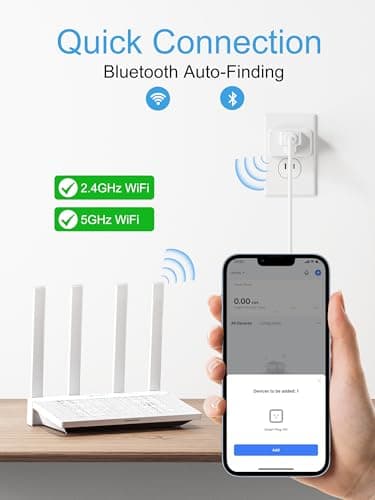 EIGHTREE Mini Smart Plug 5GHz Wi-Fi Compatible 15A, Smart Plugs That Work with Alexa & Google Home & SmartThings, Energy Monitor, Remote Control, Timer & Schedule, Wi-Fi Plugs 2