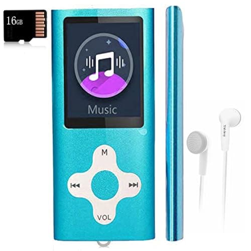 Mp3 Player,Music Player with a 16 GB Memory Card Portable Digital Music Player/Video/Voice Record/FM Radio/E-Book Reader/Photo Viewer/1.8 LCD (Sky Blue)