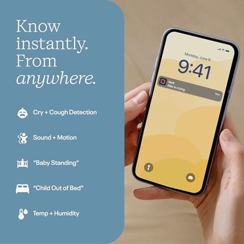 Nanit Pro Smart Baby Monitor - Camera & Wall Mount- 1080p Wi-Fi Video Camera, 2-Way Audio, See Your Baby from Anywhere, Sound/Motion/Cry Notifications, Night Vision 3