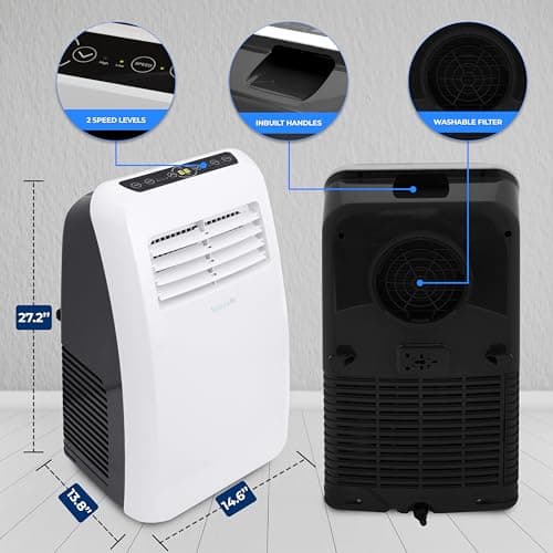 SereneLife 3-in-1 Portable Air Conditioner with Built-in Dehumidifier Function,Fan Mode, Remote Control, Complete Window Mount Exhaust Kit 2