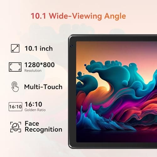 URAO Tablet,10.1" Android Tablet with Octa-core Processor 24GB RAM 128GB ROM HD IPS Touchscreen 8H Battery, Wi-Fi 6, BT 5.0, Dual Camera, Android 15 Tablets 2025 5