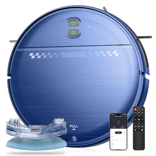 Robot Vacuum and Mop Combo, 2-in-1 Mopping Robot Vacuum Cleaner with 2300Pa Suction, 2.87'' Slim Design, Wi-Fi/App/Voice Control, 3D Obstacle Avoidance&Self-Charging for Hard Floors, Carpets, Pet Hair