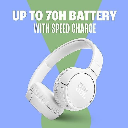JBL Tune 670NC - Adaptive Noise Cancelling with Smart Ambient Wireless On-Ear Headphones, Up to 70H Battery Life with Speed Charge, Lightweight, Comfortable and Foldable Design (White) 4