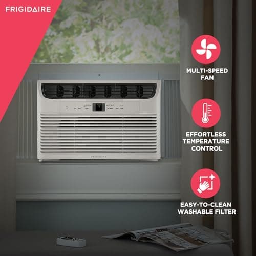Frigidaire 6,000 BTU Window Air Conditioner and Dehumidifier, 115V, Cools up to 250 Sq. Ft. for Apartment, Dorm Room, Small/Medium Rooms, with Remote Control, White 4