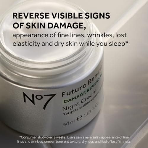 No7 Future Renew Damage Reversal Night Cream - Anti Aging Face Moisturizer - Infused with Peptide Technology to Reverse Visible Signs of Damage - Skin Barrier Repair for Dry Skin (1.69 Oz) 2