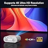 Smart Projector, HOMPOW UHD 4K Projector with WiFi and Bluetooth, Built-in Streaming System Outdoor Projector, Home Cinema Projector for iOS/Android 4
