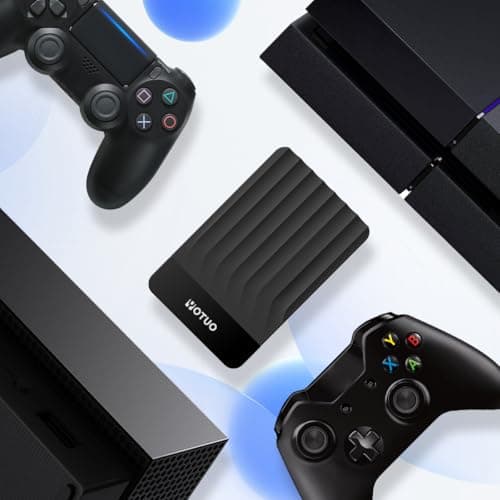 YOTUO Portable External Hard Drive Storage Expansion Mobile HDD USB 3.0 USB-C for PC, Mac, Desktop, Laptop, PS4, PS5, Xbox One X/S, Xbox 360, Xbox Series X/S, Office & Game (Black, 1TB) 2