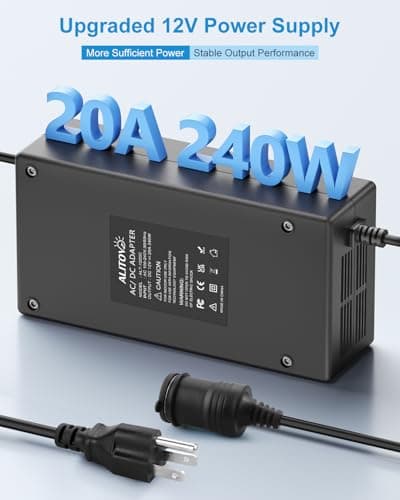 ALITOVE AC to DC Converter 110V to 12V 20.8A 250W(Pro Max) Car Plug to Wall Plug Adapter 120V AC to DC 12 Volt 20A 15A 10A Power Supply Adapter for Car Refrigerator Tire Inflator Vacuum Cleaner 2