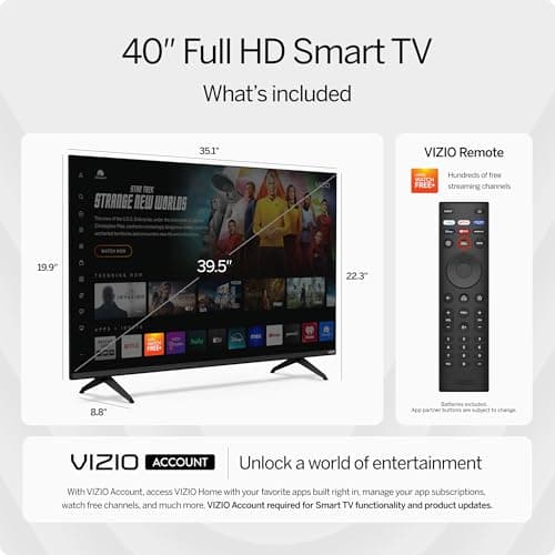 VIZIO 40-inch Full HD 1080p Smart TV with DTS Virtual: X, Alexa Compatibility, Google Cast Built-in, Bluetooth Headphone Capable, (VFD40M-08 New) 3