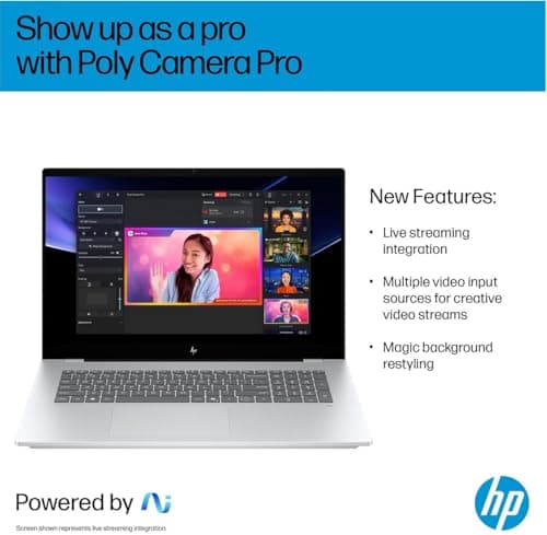 HP OmniBook 7 (Next Gen Envy 17) AI Laptop (17.3" FHD Touchscreen, Intel Core Ultra 7 258V, 32GB DDR5, 1TB SSD, ARC 140V GPU (16GB)), Copilot+ PC for Business, Designer, 5MP IR Webcam, Win 11 Pro 5
