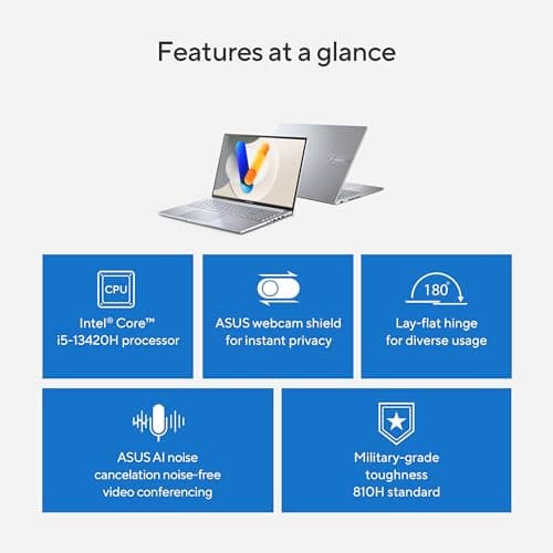 ASUS Vivobook 16 Laptop, 16” WUXGA 60Hz Display, Intel Core i5-13420H, Intel Iris Xᵉ Graphics, 16GB Memory, 512GB Storage, Windows 11, Cool Silver, F1605VA-ES56 2