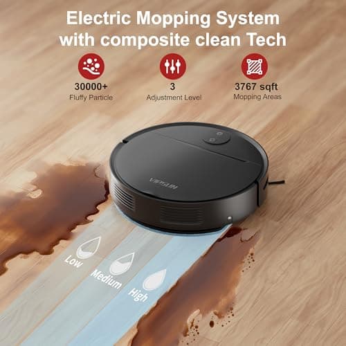 VIPSUN Robot Vacuum and Mop Combo with 4000Pa Suction, APP/Voice/Remote Control, Robotic Vacuums with Personalized Adjustment Setting, Self-Charging, Obstacle Avoidance, Smart Home Robot Aspiradora 2