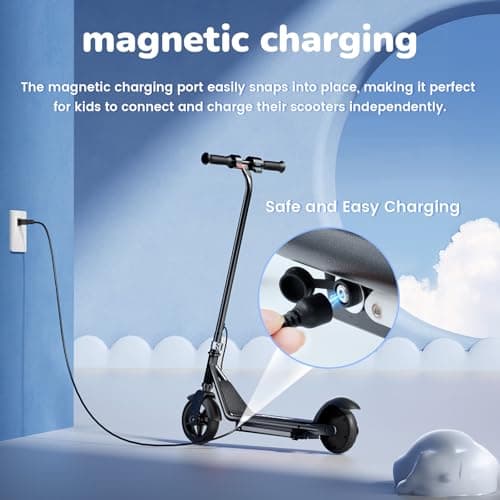 iScooter IK3 Electric Scooter for Kids Ages 6-12, 150W Motor, LED Display, 3 speeds Adjustable, Colorful Lights, Double Brake, Kids Electric Scooter with Magnetic Charging (IK3,Black) 3