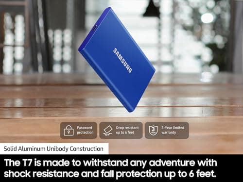 SAMSUNG T7 Portable SSD, 2TB External Solid State Drive, Speeds Up to 1,050MB/s, USB 3.2 Gen 2, Reliable Storage for Gaming, Students, Professionals, MU-PC2T0T/AM, Gray 5