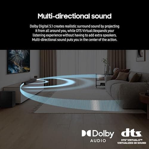 Samsung HW-B750D/ZA 5.1 ch Soundbar w/ Dolby Audio, Surround Sound expansion, Bass Boost, Adaptive Sound, DTS Virtual:X, Wireless Subwoofer, 2024 3