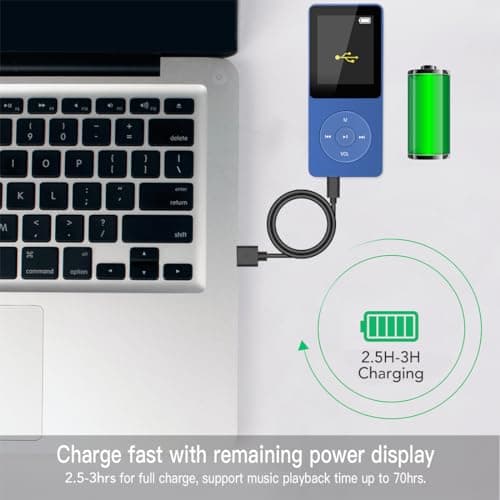 AGPTEK A02S 16GB MP3 Player, 70 Hours Playback Lossless Sound Music Player, Supports up to 128GB, Dark Blue 5