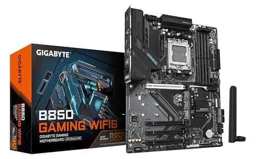 GIGABYTE B850 GAMING WIFI6 Motherboard - AMD Ryzen 9000 Series CPUs, 6+2+2 Phase Digital VRM, Up to 8200MHz DDR5 (OC), 1xPCIe 5.0 + 2xPCIe 4.0 M.2, GbE LAN, WIFI 6, USB 3.2 Gen 2