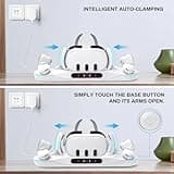Charging Dock for Meta Quest 3, Auto-Clamping VR Charging Stand for Quest 3 VR Headset and Controllers, Magnetic Fast Charging Station Accessories with 2 Rechargeable Batteries, LED Indicator 3