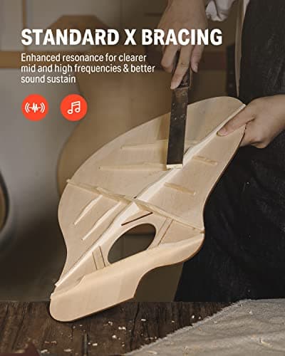 Donner Black Acoustic Guitar for Beginners, Adult, Teens, Starter Kits - Full Size 41'' Steel-String Acustica Guitarra Bundle Set with Free Online Lesson, Gig Bag, Strap, Tuner, Cutaway, DAG-1CB 4