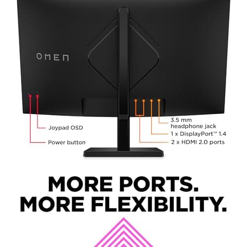 HP OMEN 32c QHD 165Hz Curved Gaming Monitor, QHD Display (2560 x 1440), VA Panel, 99% sRGB, 90% DCI-P3, 16:9, AMD FreeSync Premium Technology, 32c (2023) 5