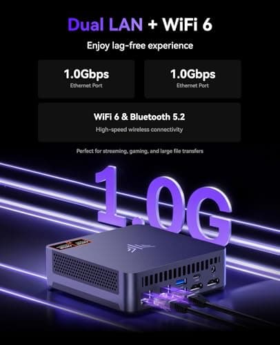 KAMRUI AM21 Mini PC, AMD Ryzen 7 8745HS (8C/16T, up to 4.9GHz), 32GB DDR5 5600MHz RAM, 1TB M.2 2280 PCIe 4.0 SSD, Mini Desktop Computer with Radeon 780M, USB4, Quad Display, Dual LAN, HDMI, WiFi 6 4