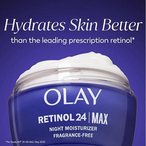 Olay Retinol Face Moisturizer, 24 MAX Anti-Aging Night Cream for Women, Fragrance-Free, Non Greasy - Anti-Wrinkle, Smooth Fine Lines, Tightening, Hydrating Skin Care - Peptides, Glycerin, 1.7 Oz 2