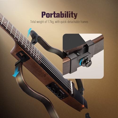 Sonicake Travel Guitar, Portable Acoustic-Electric Guitar Kit, Solid Mahogany Body Easy Assemble Frames, Multi Body-Shape Sim Rechargeable Preamp, Gig Bag, All Accessories QGT-01 4