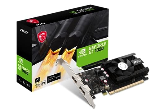 MSI Gaming GeForce GT 1030 4GB DDR4 64-bit HDCP Support DirectX 12 DP/HDMI Single Fan OC Graphics Card (GT 1030 4GD4 LP OC)