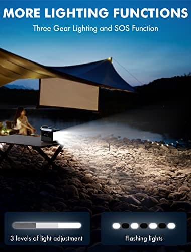 MARBERO Portable Power Bank with AC Outlet, Peak 120W/110V Portable Laptop Battery Bank, 24000mAh Charger Power Supply with AC Outlet, Power Station for Outdoor Camping Home Office Hurricane Emergency 5