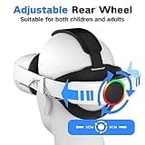 RGB Head Strap with Battery for Oculus Quest 2, 10000mAh Battery Pack for Extended 8 Hrs of Playtime, Fast Charging VR Power, Adjustable Elite Strap Enhanced Support and Balance in VR 3