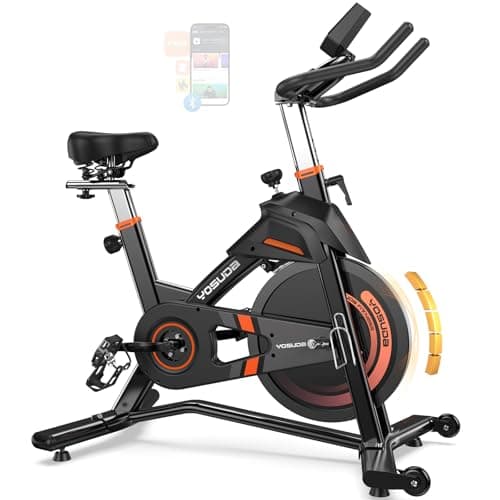 YOSUDA Magnetic Exercise Bike,Stationary Bikes for Home with Exclusive App, 400 lbs Weight Capacity & 50 lbs Flywheel, Indoor Cycling Bike with Tablet Holder & Adjustable Seat and Handlebars