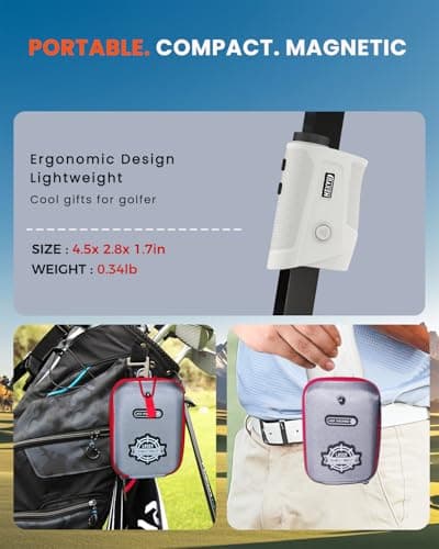 Golf Rangefinder with Slope - 1200 Yard Laser Range Finder for Golfing & Hunting, High-Precision Flag Locking Vibration, 7X Magnification, USB-C Rechargeable, Built-in Magnetic Strip 5