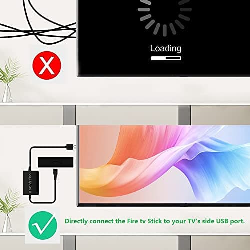 Oassuose USB Power Cable Adapter for Fire TV Stick,Powers Streaming TV Sticks Directly from T V USB Port(Eliminates AC Adapter and Very Long Power Cable) 4