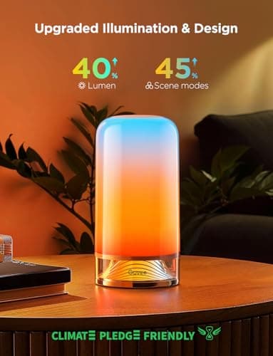 Govee RGBIC Smart Table Lamp 2, Touch Bedside Small Table Lamp Work with Matter, Alexa, LED Desk Lamp with 64 Scene Modes, Color Changing Lamp for Bedroom Living Room Dimmable Night Light(Corded) 2