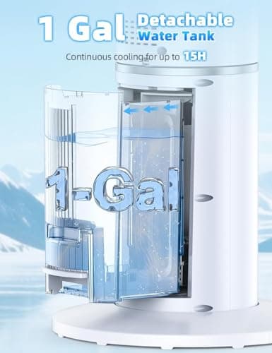 COOLECH 42 INCH Windowless Portable Air Conditioners w/4 Modes & 3 Speeds, 1-Gal Tank for 15H Cooling, 12H Timer, Swamp Cooler Air Conditioner No Window Needed, 90° Oscillating AC Unit for Bedroom 5