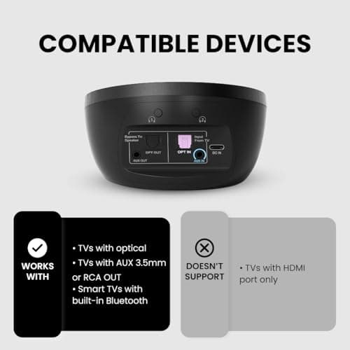 Avantree Medley Air - Wireless Earbuds for TV Listening with Clear Dialogue, Open-Ear Design for Surrounding Awareness, Bluetooth Transmitter & Headphones Charging Dock 2 in 1, Soundbar Passthrough 3
